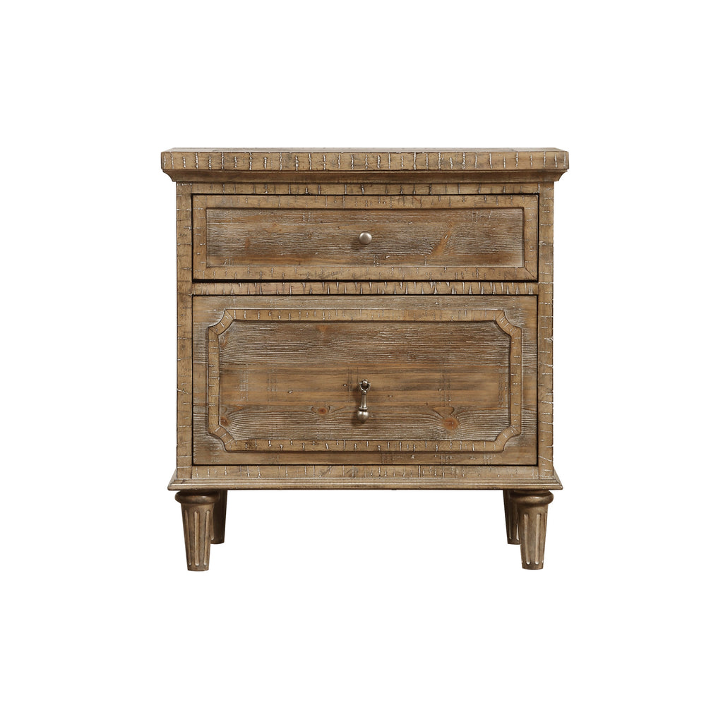Taupe 2-Drawer Nightstand