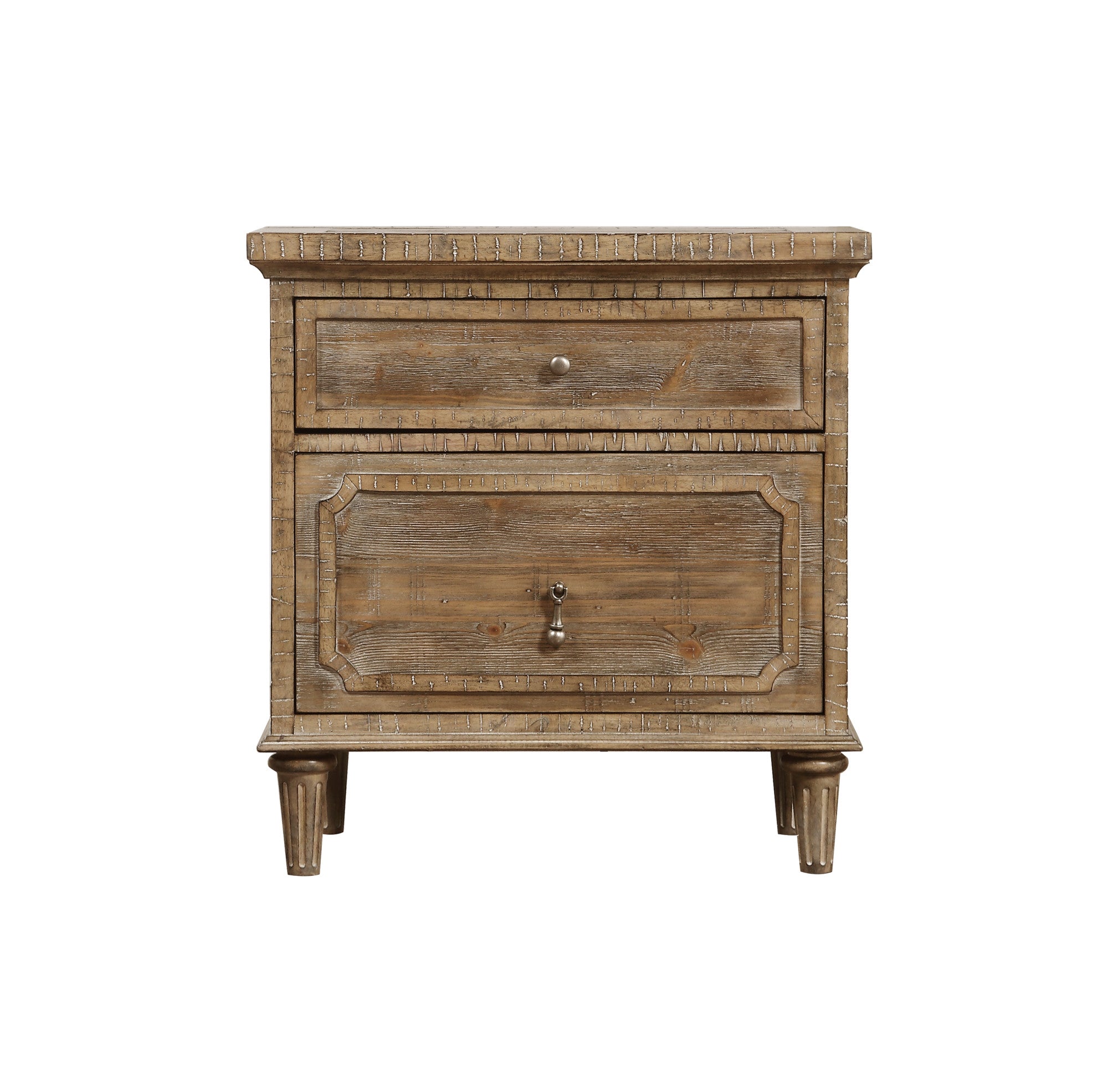 Taupe 2-Drawer Nightstand