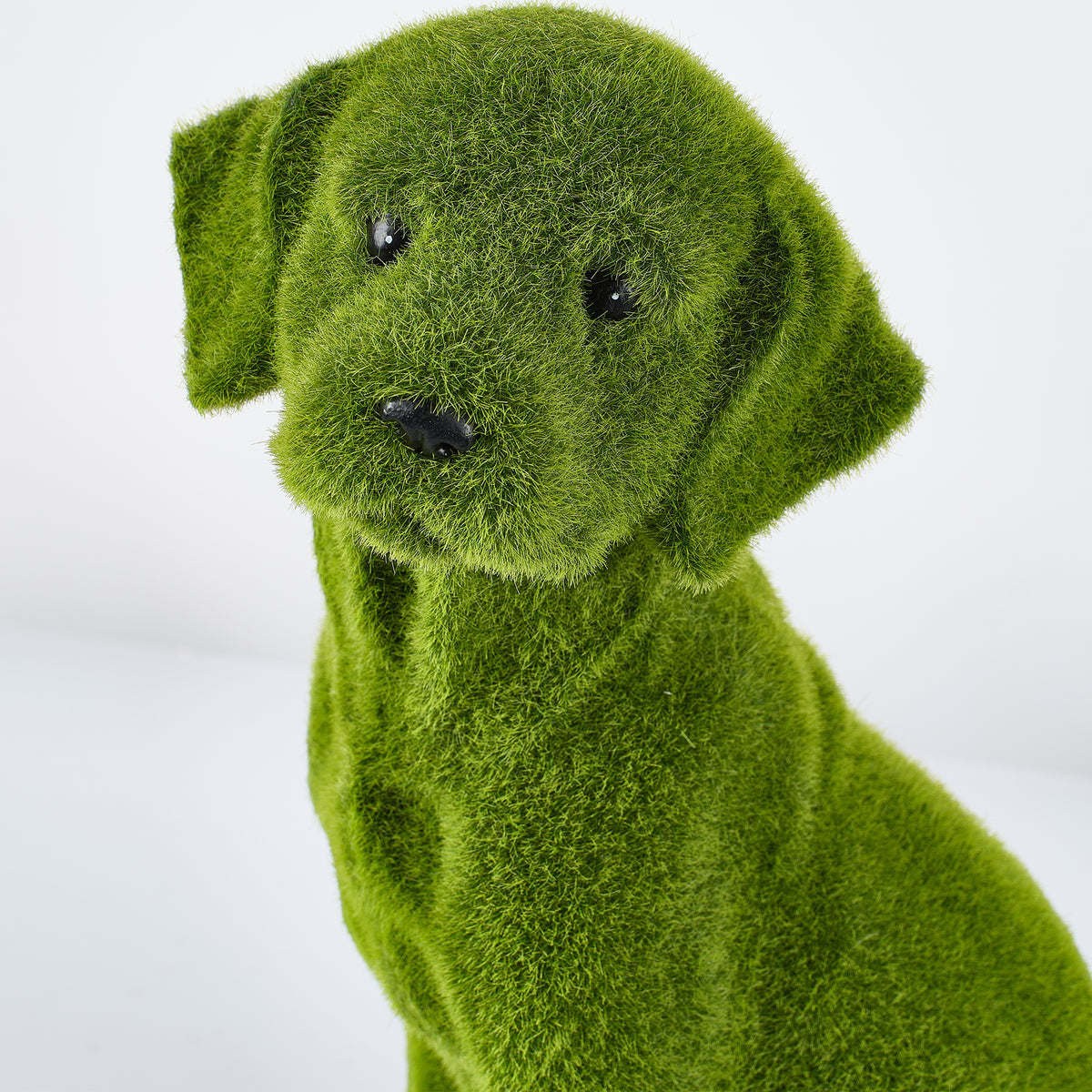 13.4" Garden Statue, Flocked Dog Figurine Style B, Resin