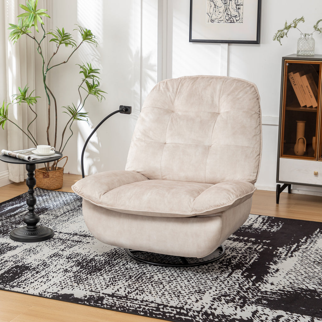 Ivory Recliner with Mobile Phone Holder