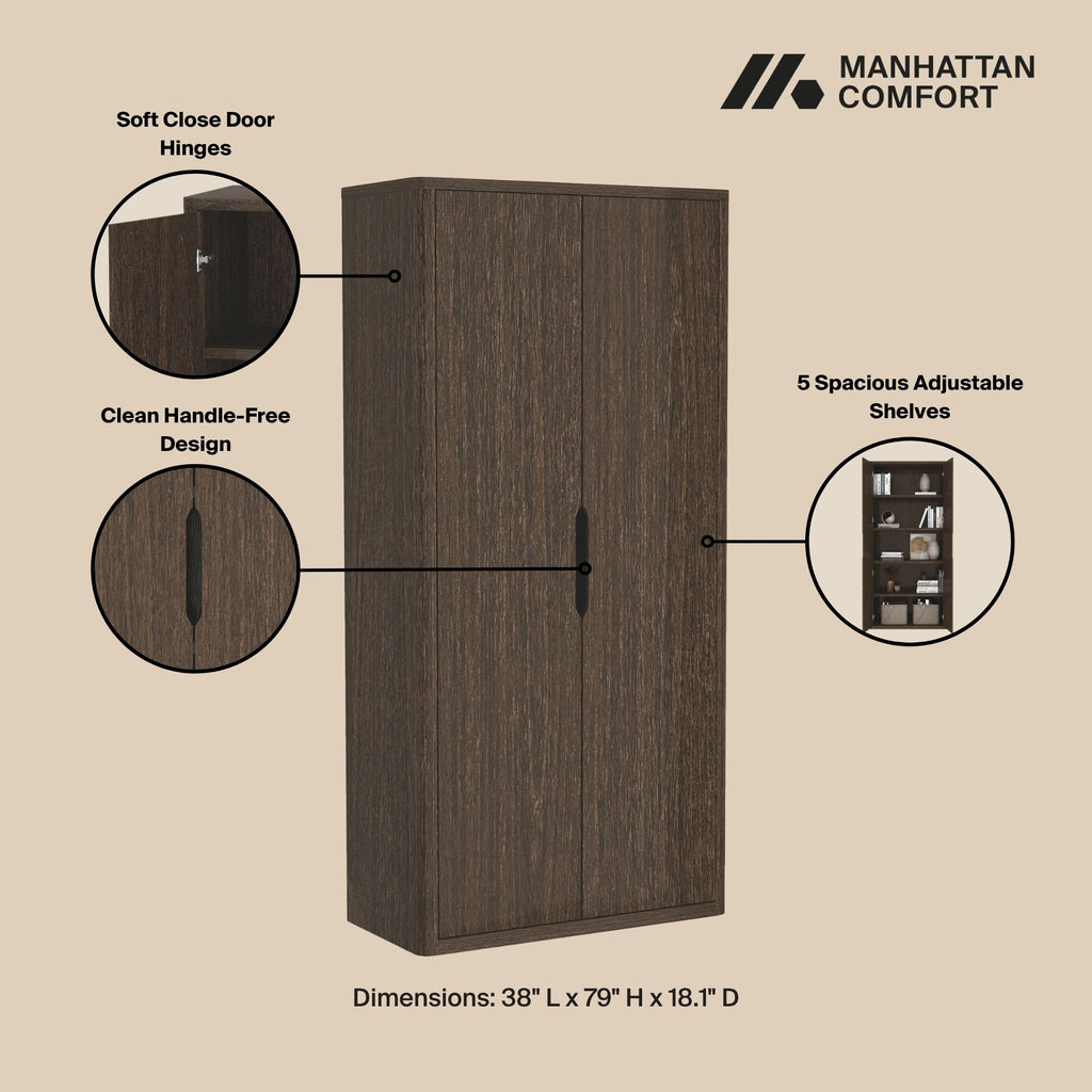 Rivington 38" Bookcase Cabinet