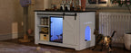 46" Farmhouse Cat Litter Box Enclosure with Sliding Barn Door