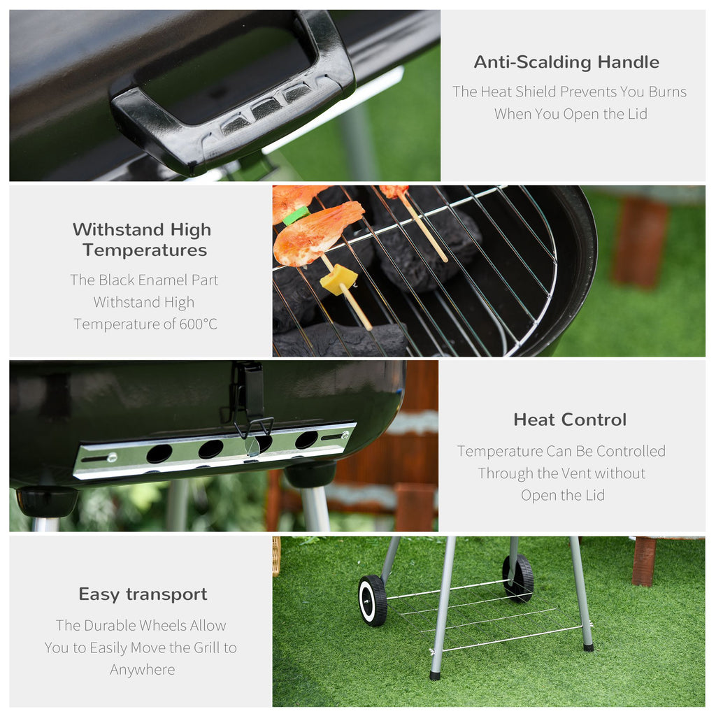 Outsunny 21" Portable Charcoal BBQ Grill