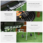 Outsunny 21" Portable Charcoal BBQ Grill