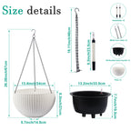 Self-Watering Hanging Rattan-Inspired Planter (Pack of 2, White)