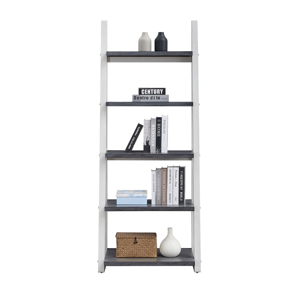 5-Tier Shelves with Rubber Wood Frame