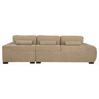 Plather Camel Upholstered Sectional Chaise Sofa