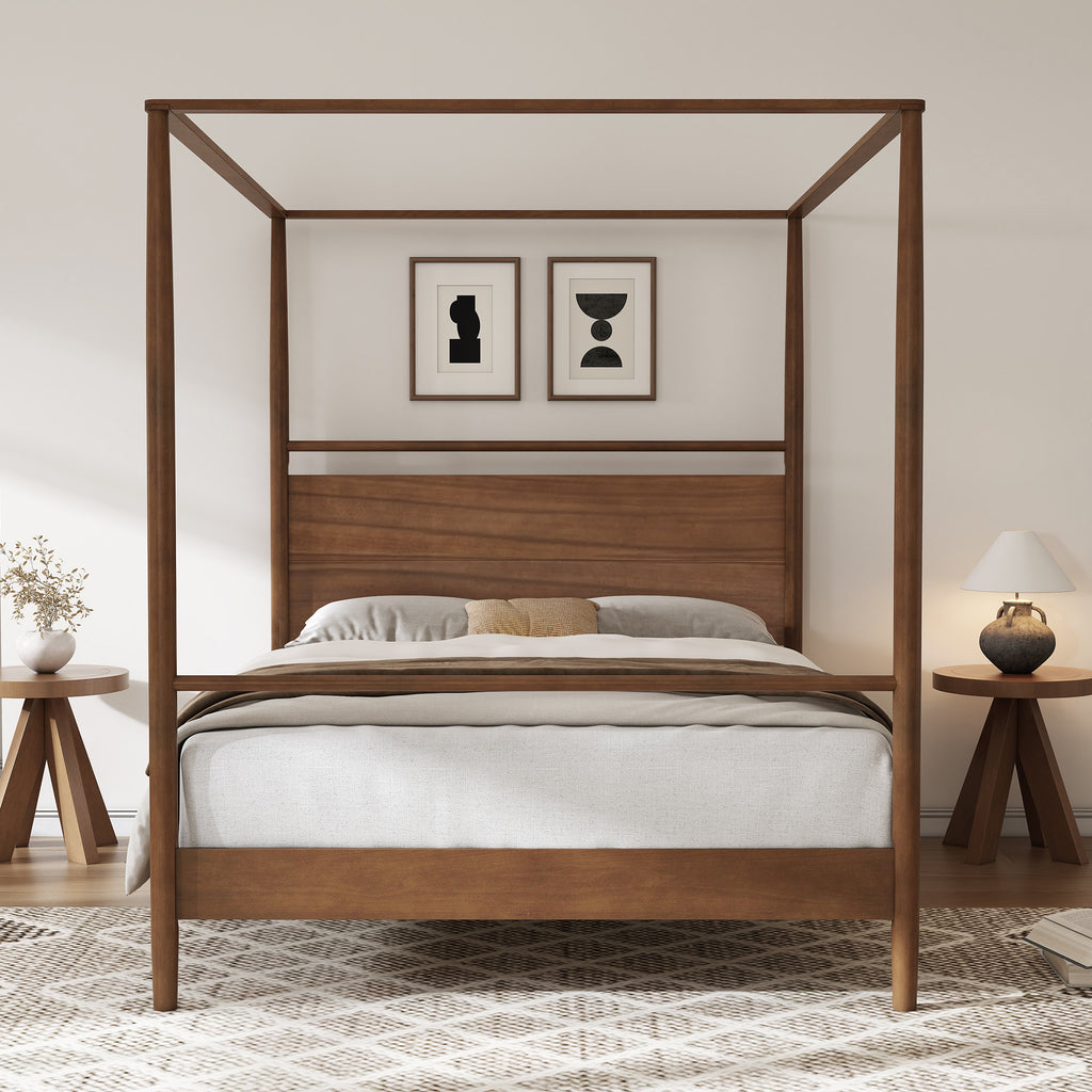 Solid Wood Canopy Bed Frame – King Size