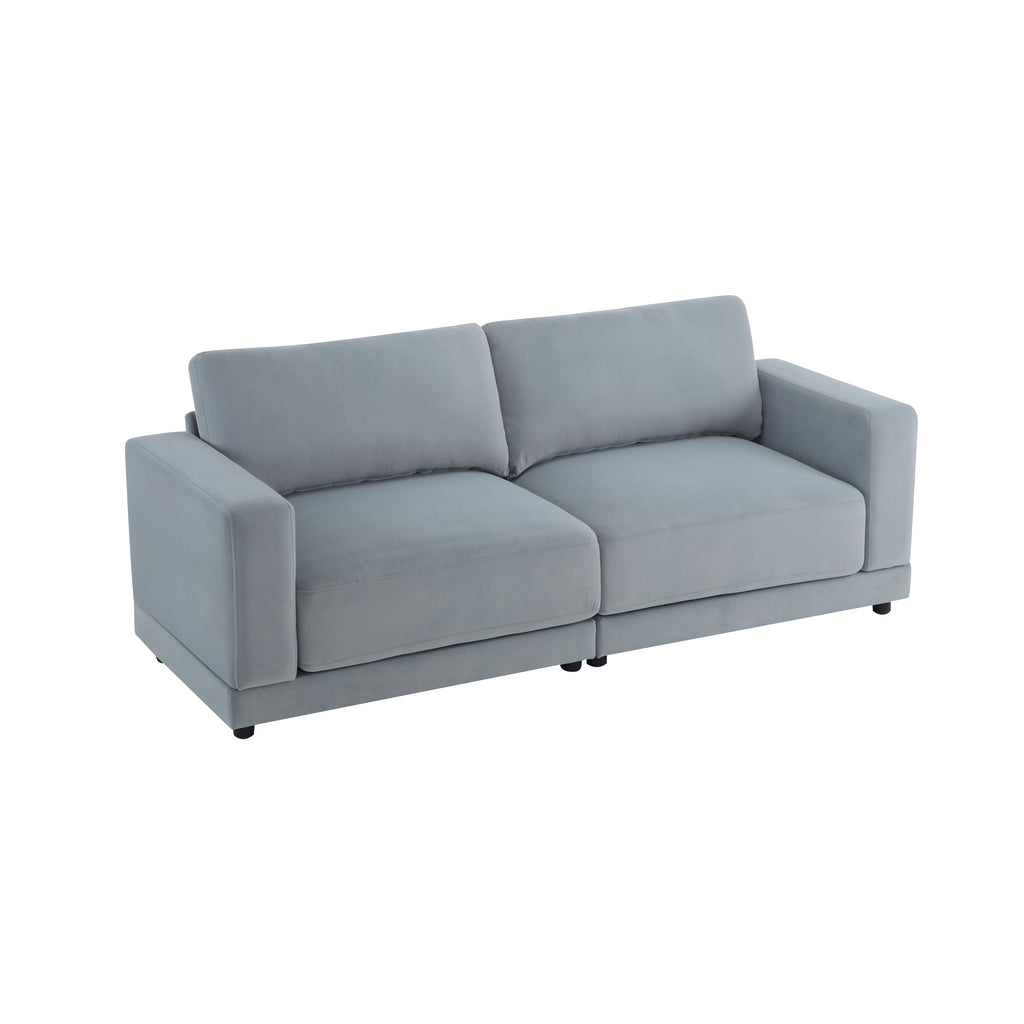 81'' Modern Square Arm Sofa with Soft Velvet Upholstery