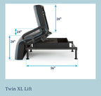 Twin XL Adjustable Sleep to Stand Bed with Convenient Lift Assist TXL