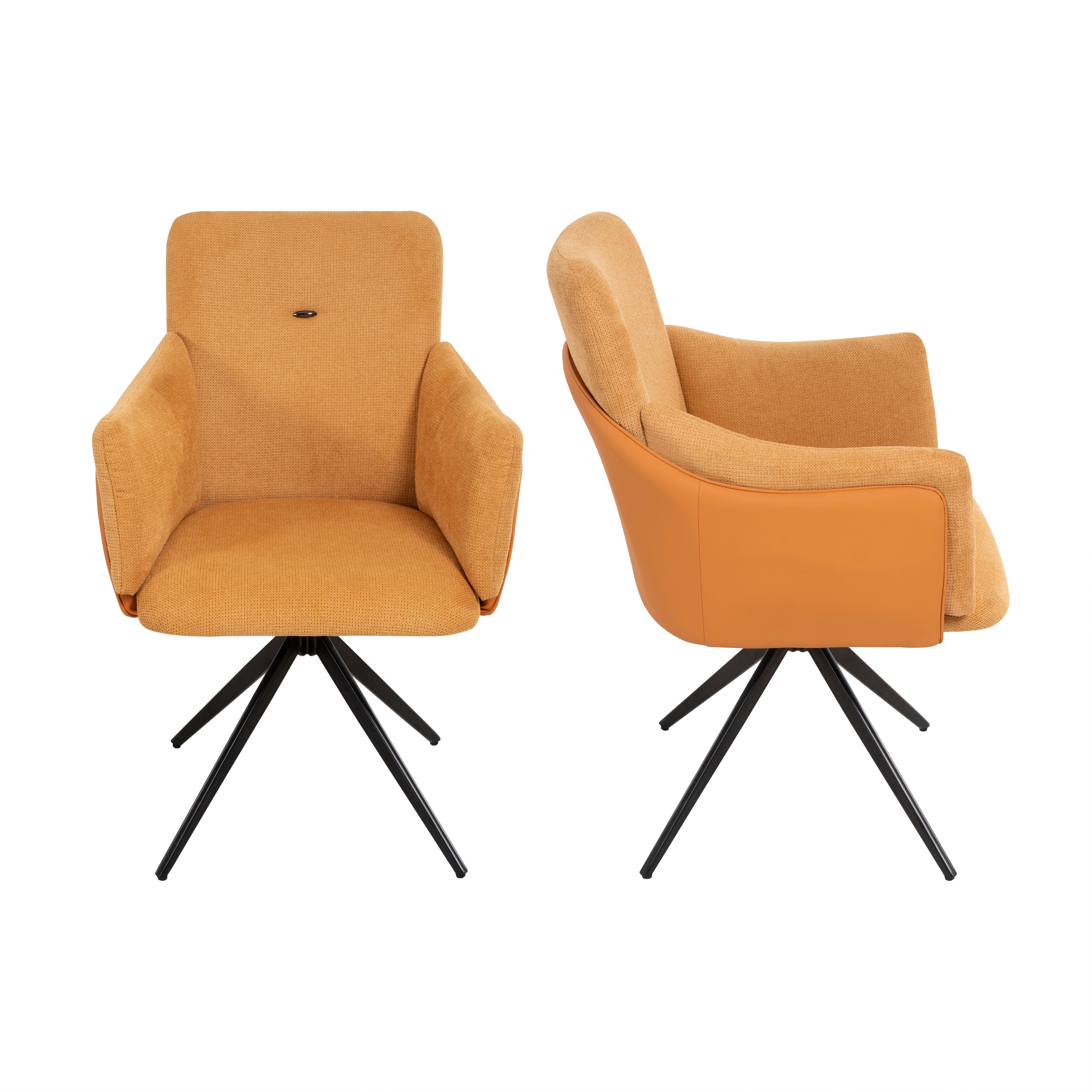 360° Swivel Home Office Desk Chairs Set of 2 - Orange