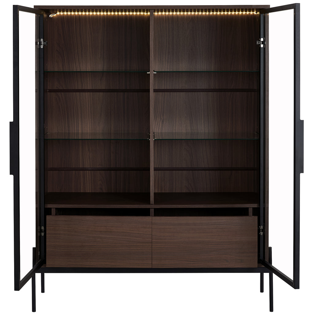 51.2'' Freestanding Display Cabinet with 2 Storage Drawers