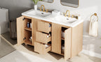 59.1" Double Sink Bathroom Vanity with Resin Sinks
