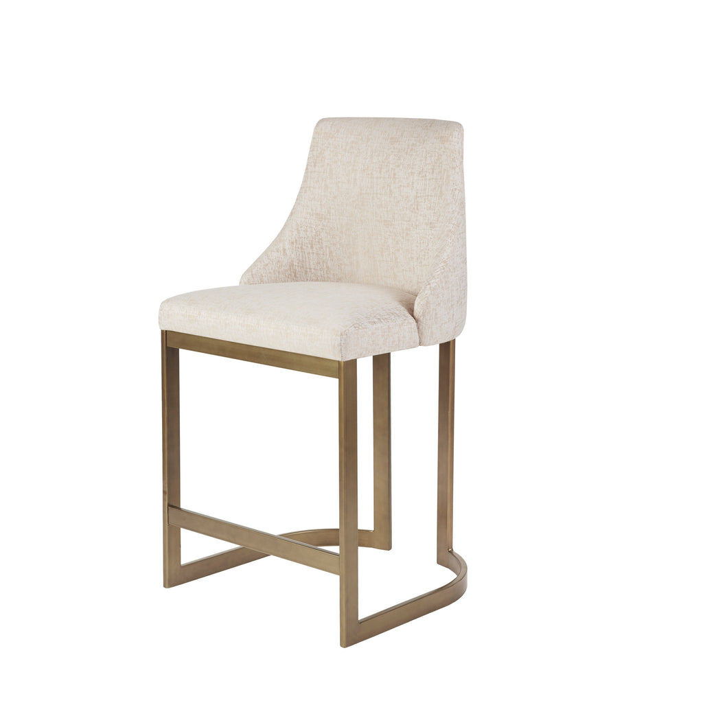 26"H Upholstered Counter Stool with Metal Base