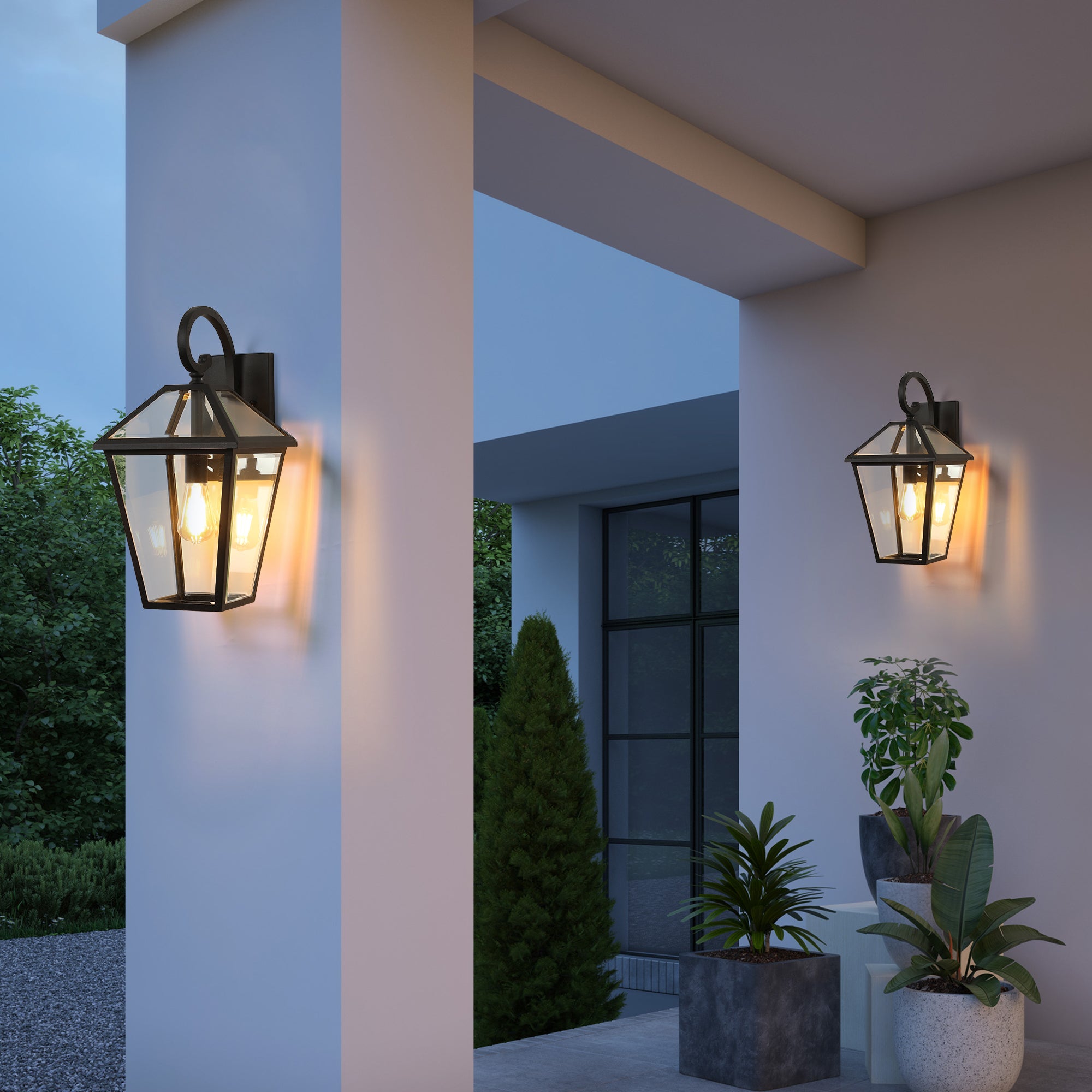 10" 2pcs Outdoor Wall Lanterns