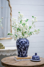 9.5x9.5x18" Porcelain Decorative Ginger Jar