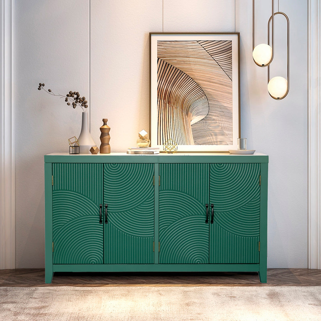 59" Green Accent Cabinet with 4 Doors