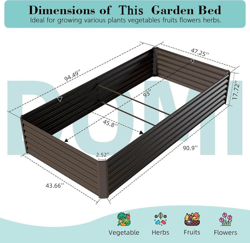 8x4 Galvanized Raised Garden Bed