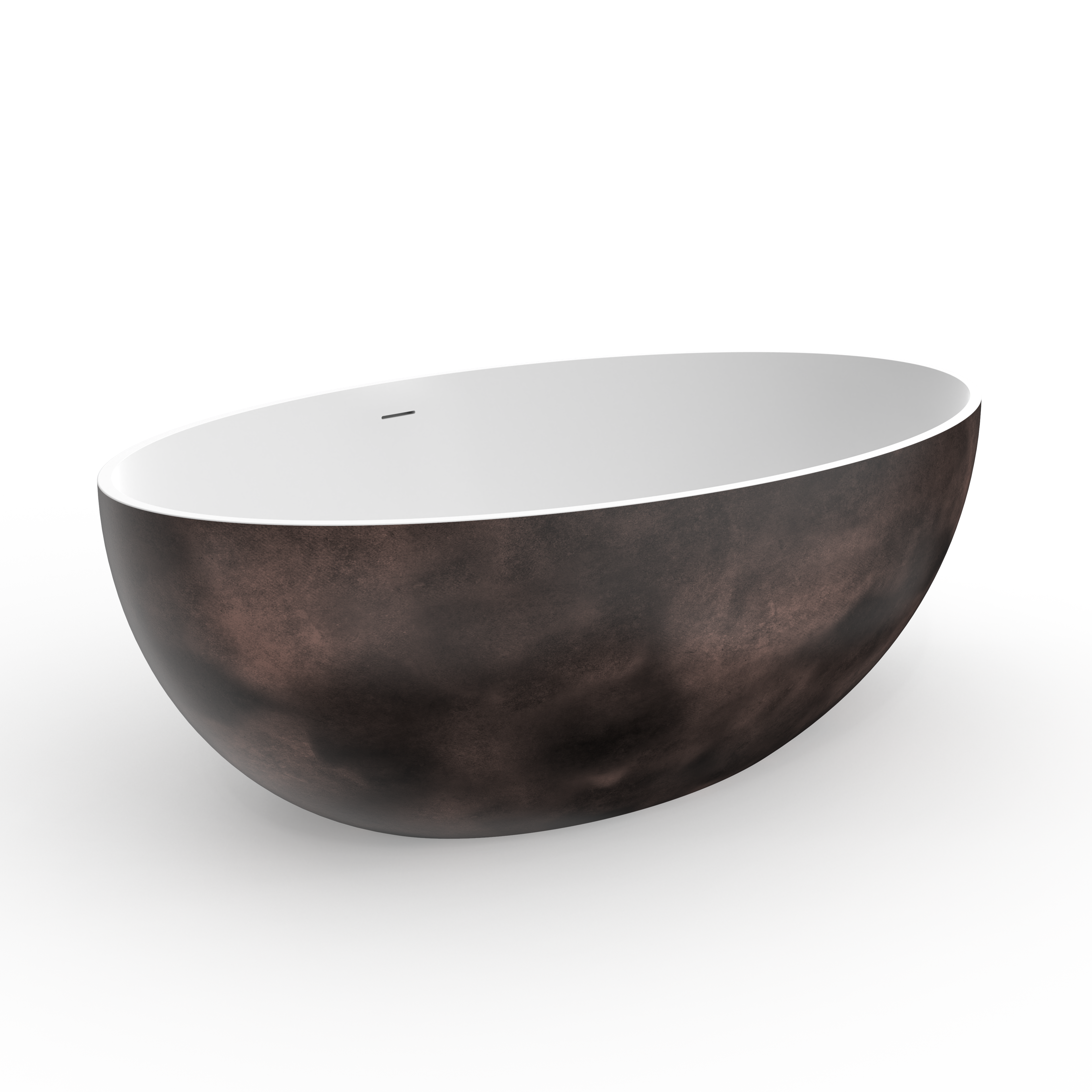 67 Inch Freestanding Solid Surface Soaking Bathtub