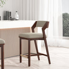 Patricia Wood Upholstered Counter Stool