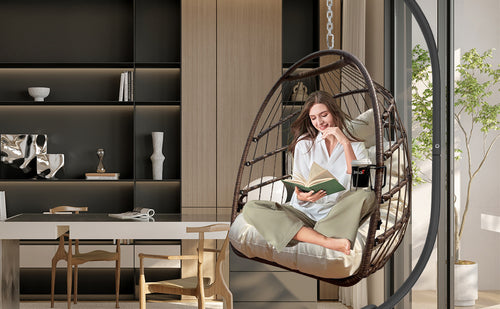 Khaki Hanging Swing Egg Chair