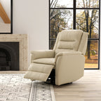 Global Home Swivel Recliner with Manual Footrest In Madras Eggshell