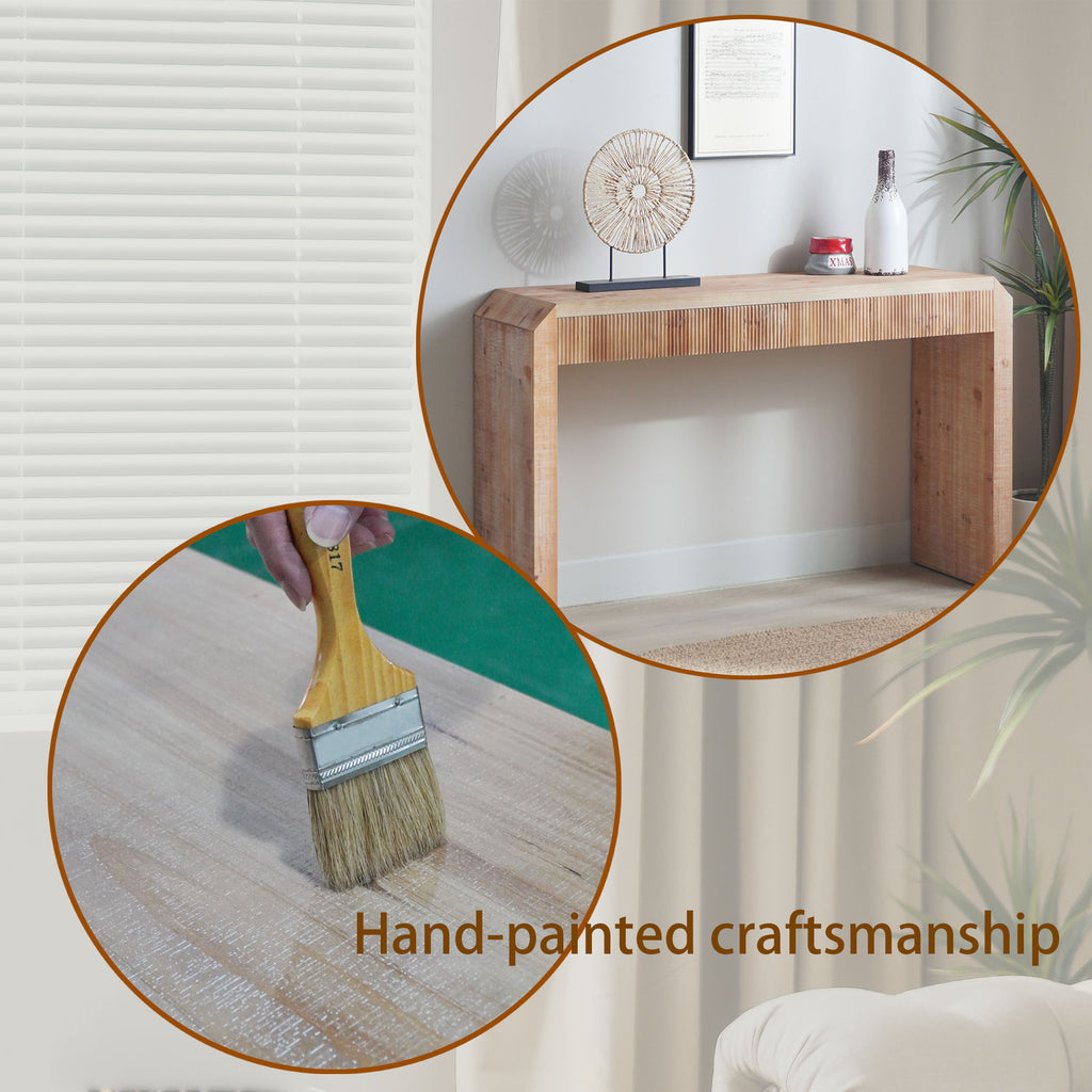 Rustic Wooden Console Table with Drawer