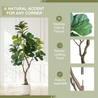 6FT Artificial Fiddle Leaf Fig Tree With Decorative Pot
