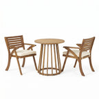 Outdoor 3-Piece Acacia Wood Dining Set