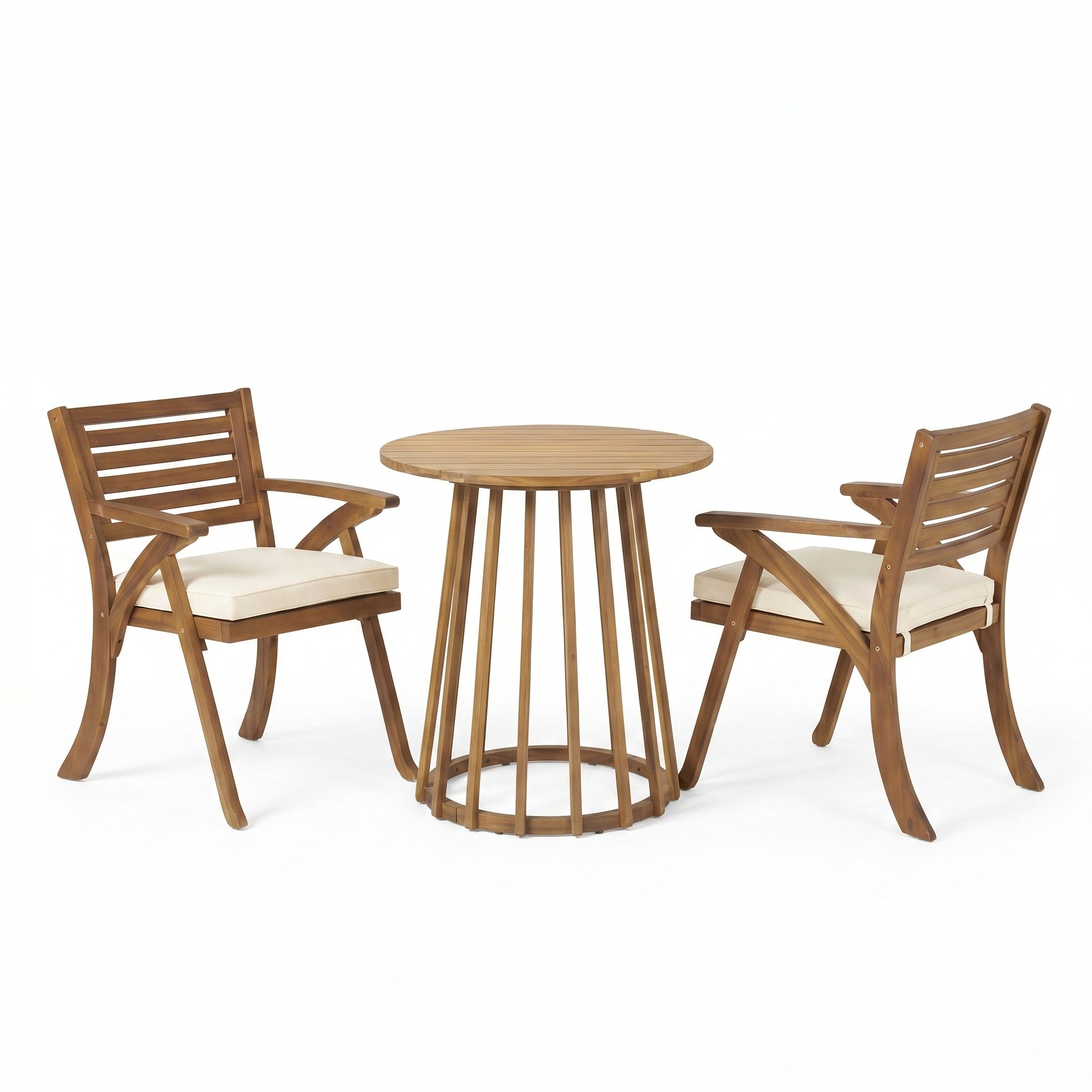 Outdoor 3-Piece Acacia Wood Dining Set