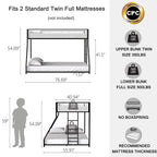 Adam Twin Over Full Bunk Bed Metal