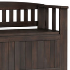 Acadian Solid Wood Small Entryway Storage Bench in Brunette