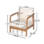 28" Outdoor Lounge Chair with Woven Backrest