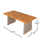 Outdoor Acacia Wood Dining Table, Teak Finish