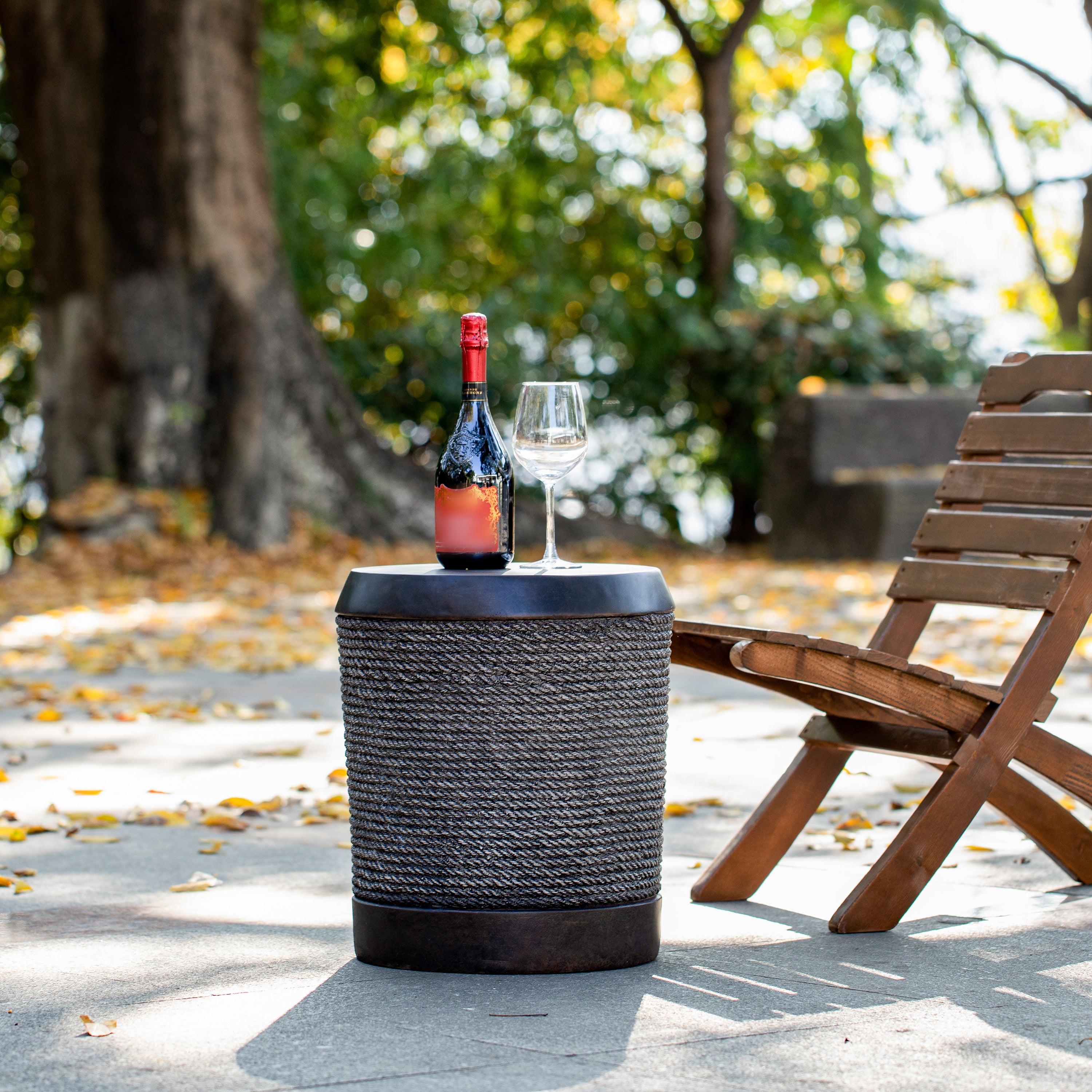 Simulated Braided Cord MGO Side Table