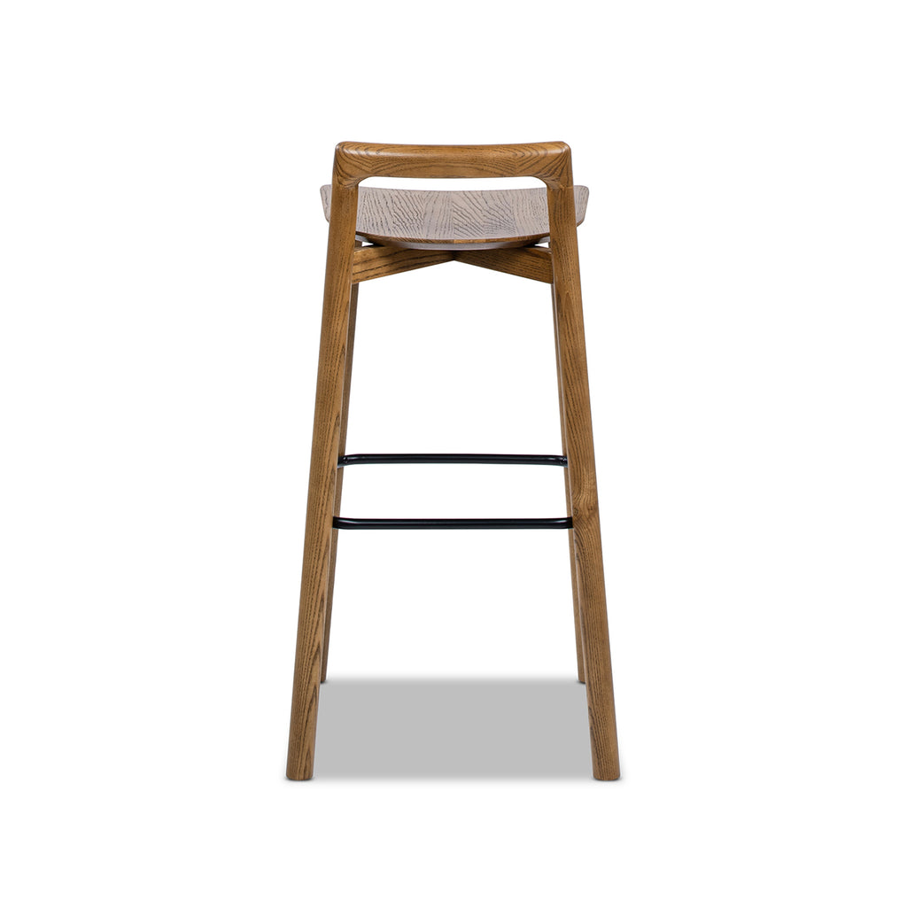 Sven 30" Modern Minimalist Low Back Wood Barstool