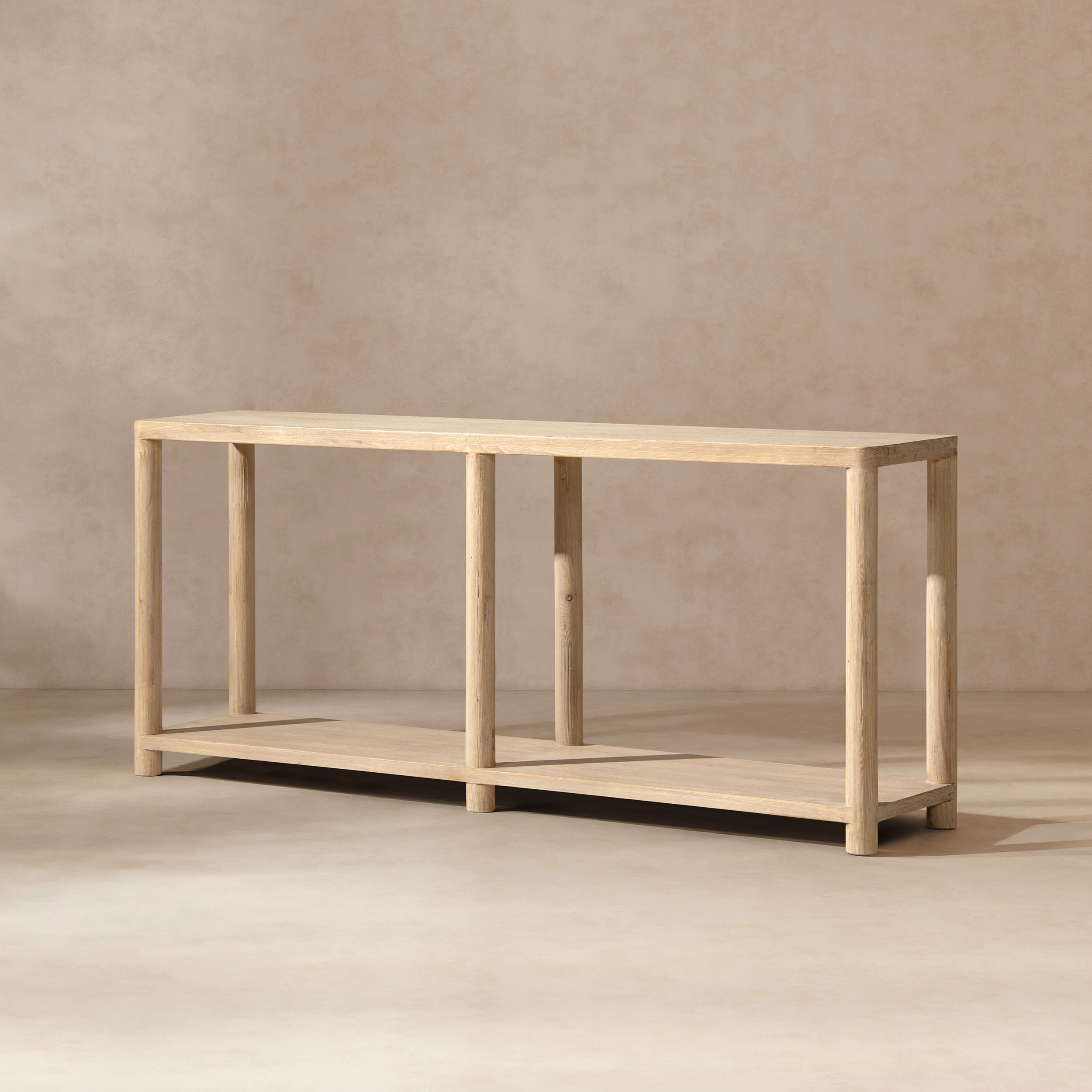 Milo 71" Reclaimed Wood Console Table with Lower Shelf