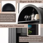 Arched Bookshelf with Storage Cabinet