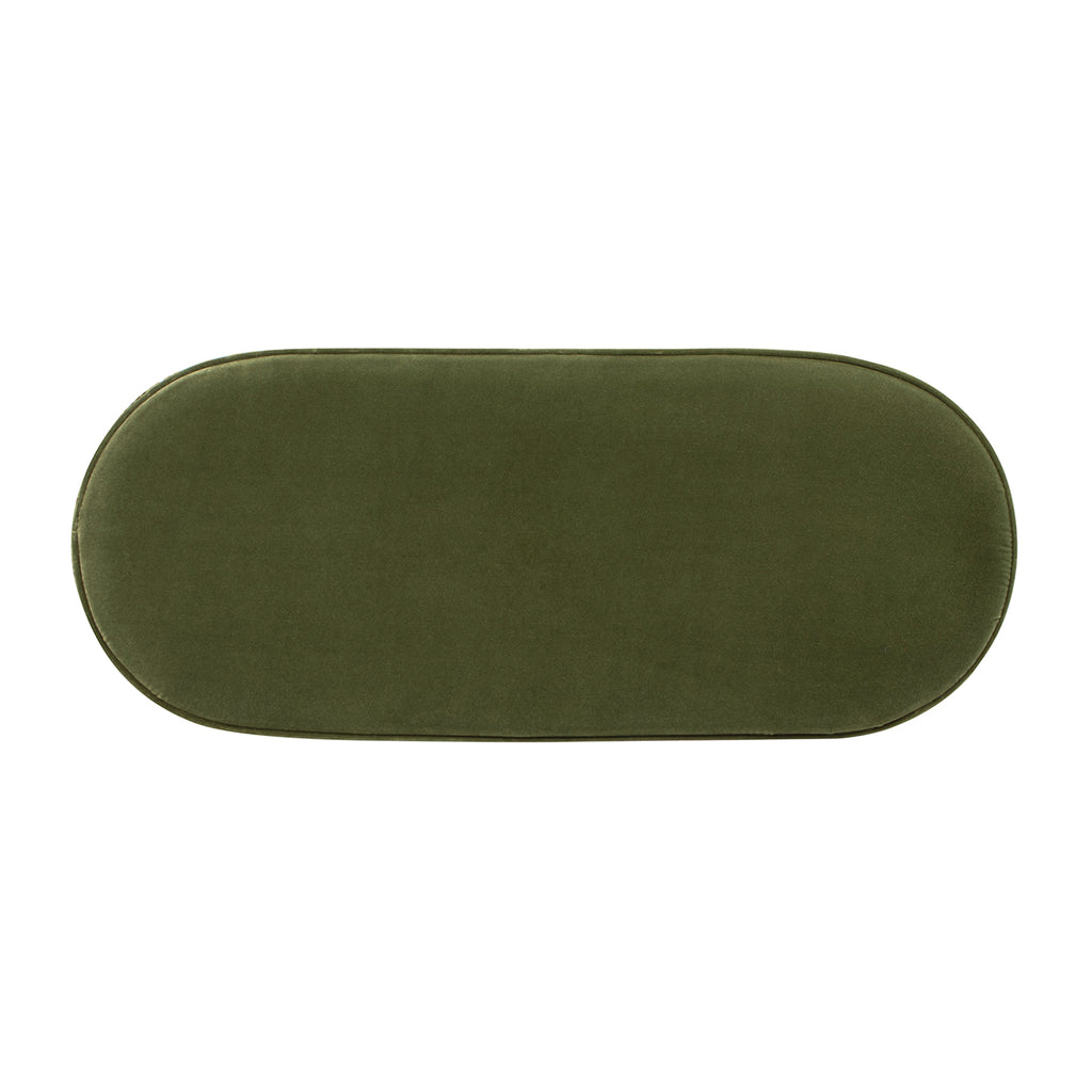 Serena 38" Oval Storage Bench Ottoman, Olive