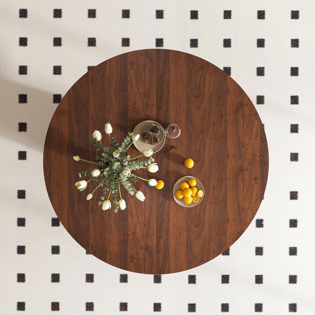 47 Inch Round MDF Dining Table for 4