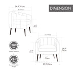 Modern Upholstered Chenille Barrel Accent Chair