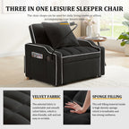 Sleeper Sofa Chair Bed - 3 In 1 Convertible Design