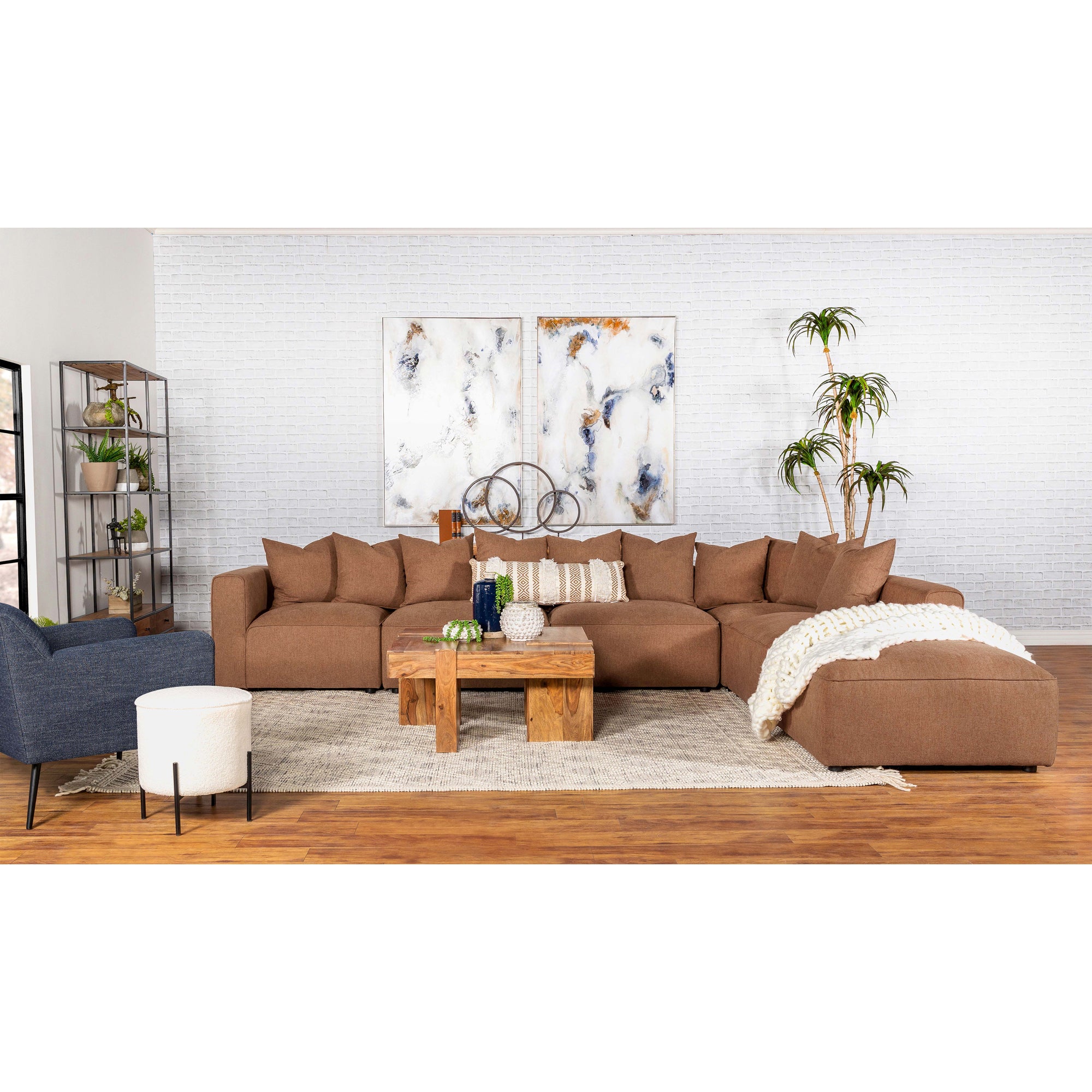 Jennifer Terracotta Square Upholstered Ottoman