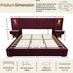 King Size Velvet Bed Frame with Vertical Channel Tufted Wingback Headboard