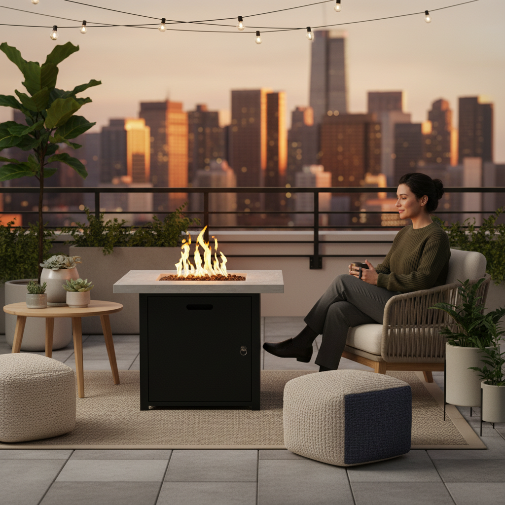 Fibre Reinforced Concrete Propane Fire Pit Table