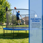14 Ft Pumpkin Trampoline, Outdoor Trampoline with Basketball Hoop