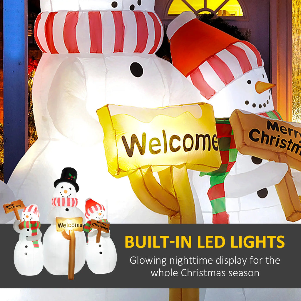 6.1' Inflatable Outdoor Christmas Display with Three Snowmen