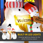 6.1' Inflatable Outdoor Christmas Display with Three Snowmen