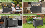 Two Doors Outdoor Grill Cart with Storage