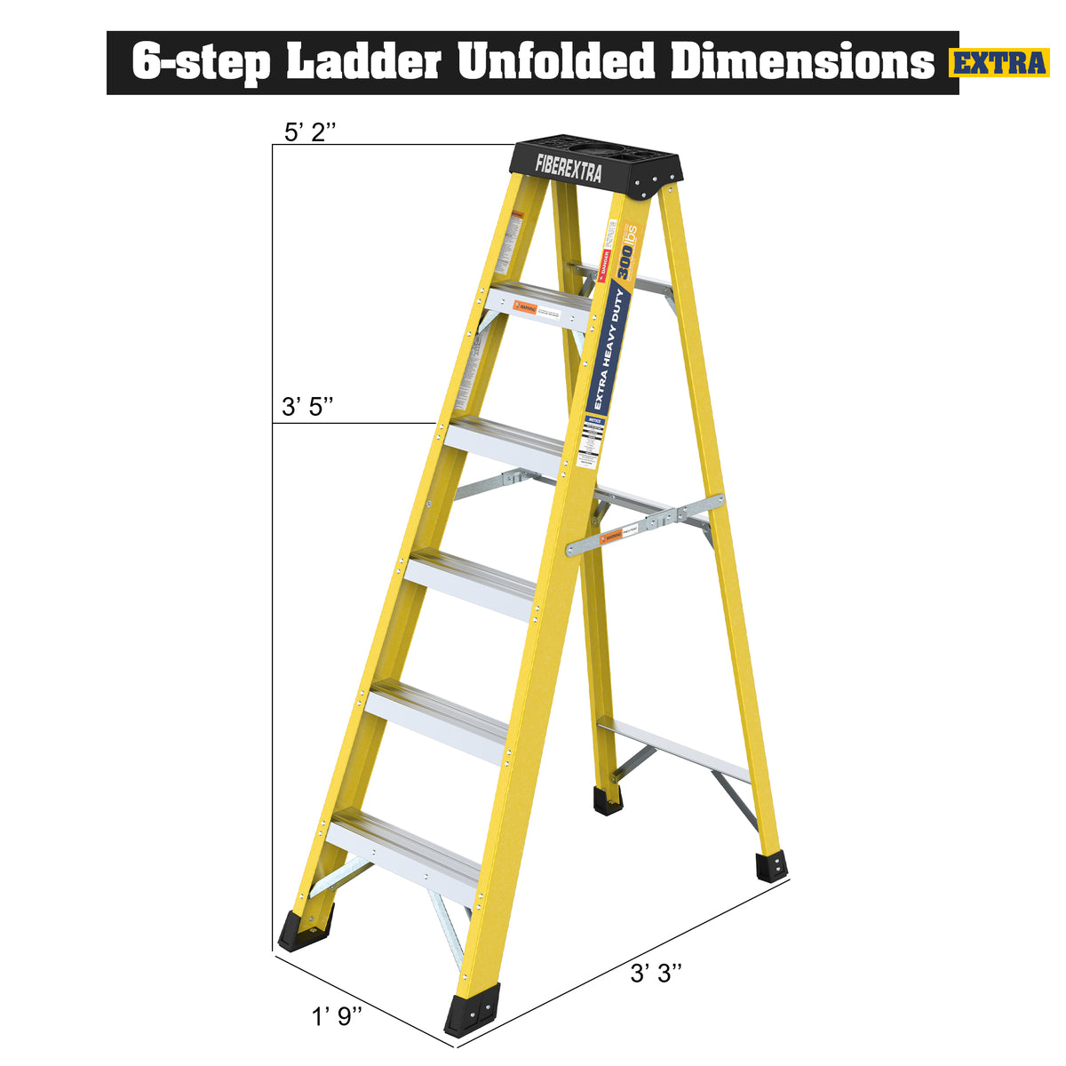 Fiberglass Reinforced Single Side Ladder – 6 Steps